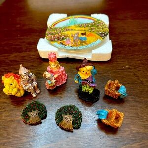 Vintage 1998 Popular Imports Wizard of Oz Tiny Sculpted Miniature Tea Set.